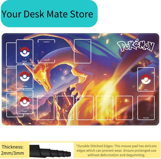 Potdemiel Pokémon Glurak TCG Spielmatte, Feuertyp, Rutschfest, Bunt / Mehrfarbig - Bild 1