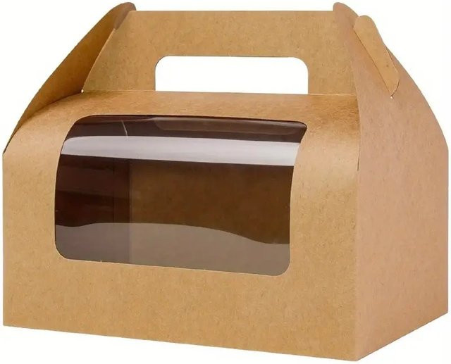 Transparente Geschenkbox aus Kraftpapier mit Sichtfenster für Schmuck, Perlen oder Süßigkeiten - Bild 1