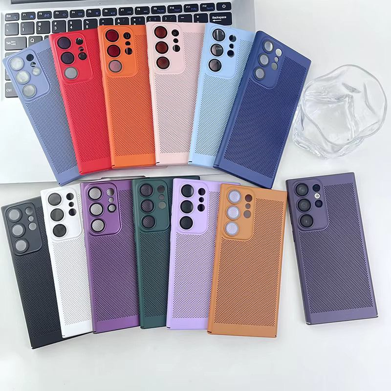 Wärmeableitende und stoßfeste Handyhülle für Samsung Galaxy S26 S25 S24 S23 S22 S21 S20 Ultra Plus FE in Rot mit atmungsaktivem Waben-Design - Bild 2