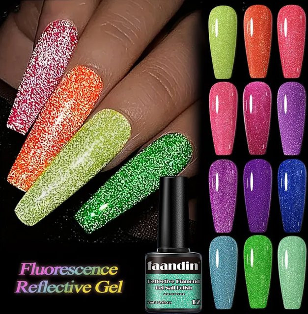 Faandin Nagellack Gel, Crushed Diamond Fine Glitter, 29,5 ml, 05 - Bild 1