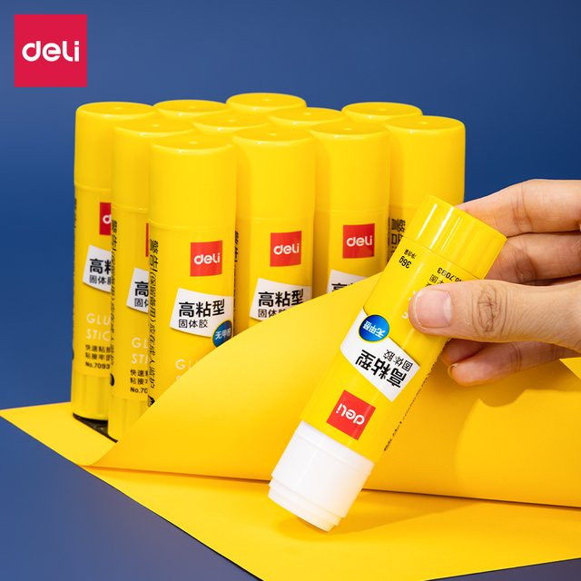Deli Klebestift-Pack gelb hochklebende Sicherheitspaste für Büro, Schule und Basteln - Bild 1