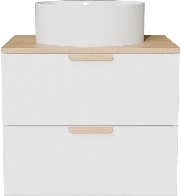 Avoreli Einzelwaschtisch aus Keramik in Weiß, Breite: 60 cm, Tiefe: 46 cm, Höhe: 50 cm - Bild 1