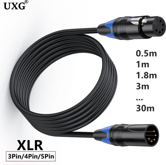 XLR Stecker auf Buchse Versorgungskabel in Schwarz für DSLR Kamera, Überwachung, DMX und Audio Mischpult - Bild 1
