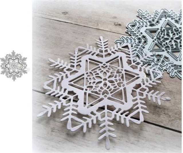 Silberne Schneeflocken Metall-Stanzform für Scrapbooking und DIY-Dekoration - Bild 1