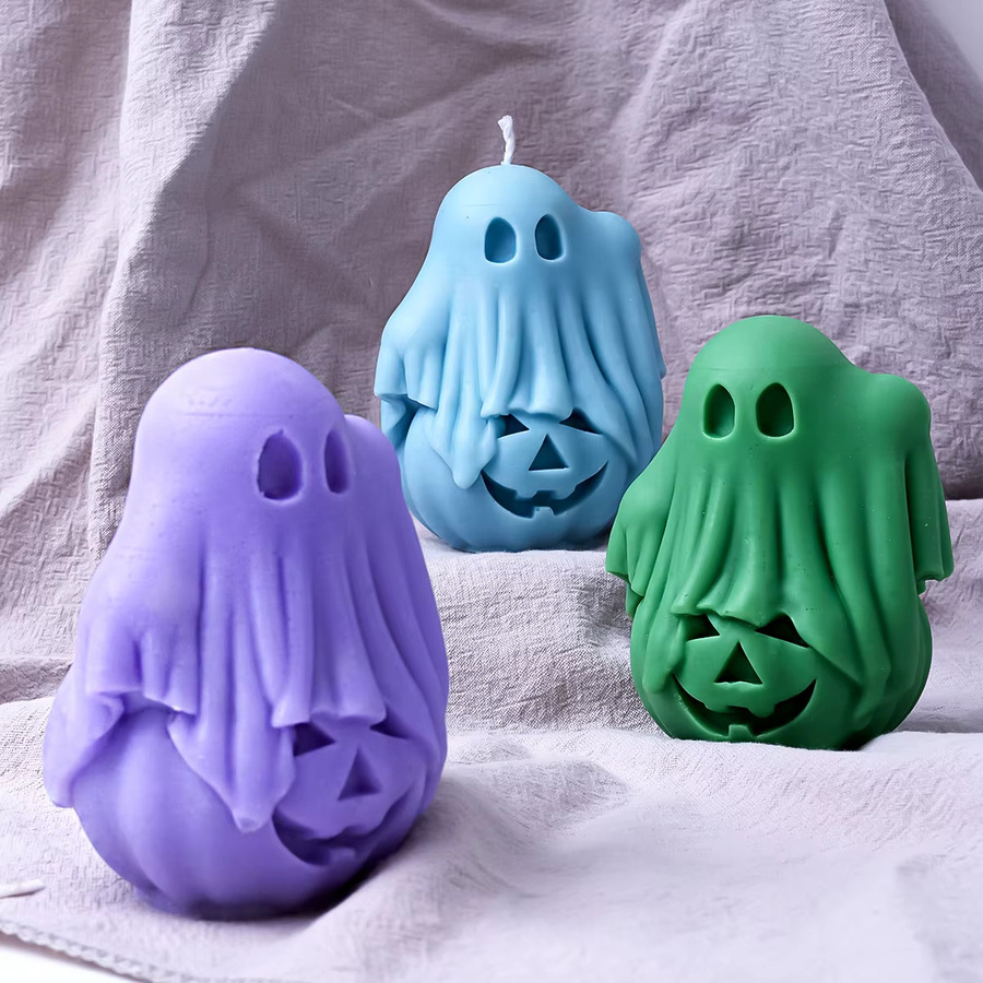 UDOCOOL Silikonform für Halloween Duftkerzen in Kürbis und Skelett Form für DIY Herbst Dekoration - Bild 2