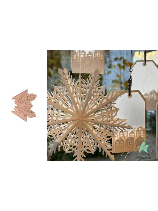 Ziyu Schneeflocke Stanzformen und Stempel Set in Gold für DIY Scrapbooking und Fotoalben - Bild 2