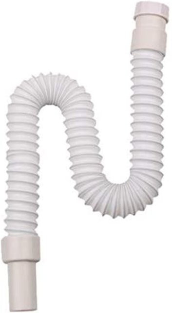 Flexibler Abflusschlauch für Küche und Bad, erweiterbar, Weiß, Länge: 36 cm - 79 cm - Bild 1