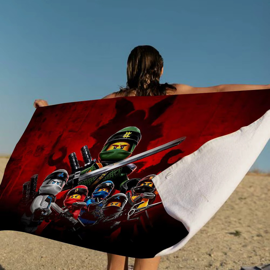 Potdemiel Ninjago Mikrofaser Strandtuch für Kinder, schnelltrocknendes Handtuch mit Grafik-Design - Bild 3