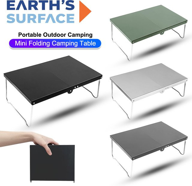 Tragbarer Outdoor-Camping-Klapptisch aus MDF und Metall, ultraleichter faltbarer Mini-Kaffeetisch für Wandern, Picknick und Reisen in Schwarz oder Grün - Bild 1