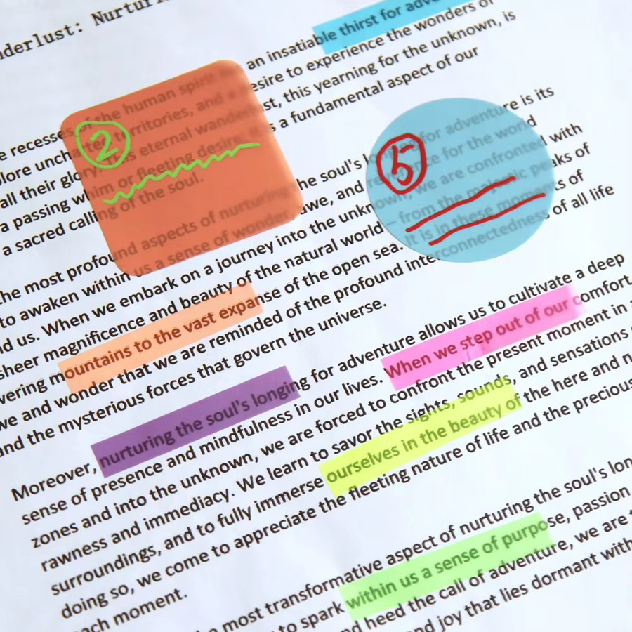 LOLEDE 2400S Selbstklebende Index-Notizblöcke in Transparent Bunt für Büro und Schule - Bild 2