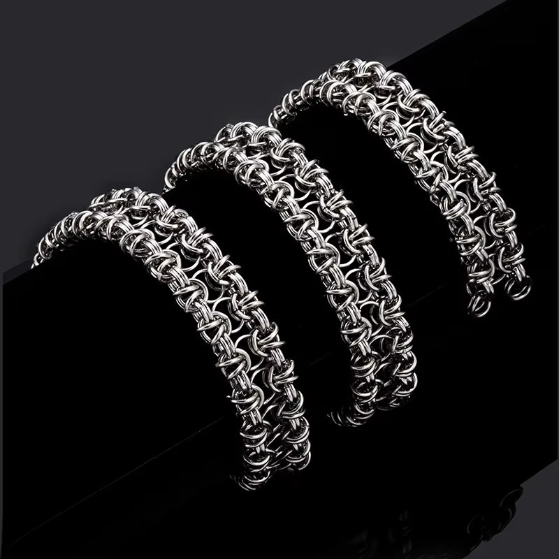 Edelstahlkette zweireihig, 1 Meter, Unisex - Bild 3