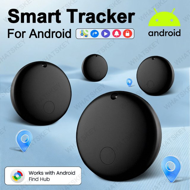 Peocke Android Tracker Tags Google zertifiziert, wasserdichte Bluetooth Smart Tags für Schlüssel, Wallet und Koffer, Farbe: Schwarz - Bild 1