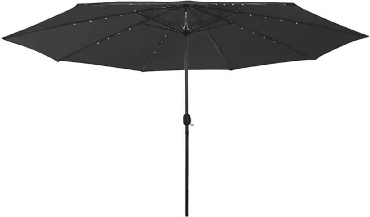 Sonnenschirm mit LED-Beleuchtung von vidaxl in Schwarz, Durchmesser: 400 cm - Bild 1