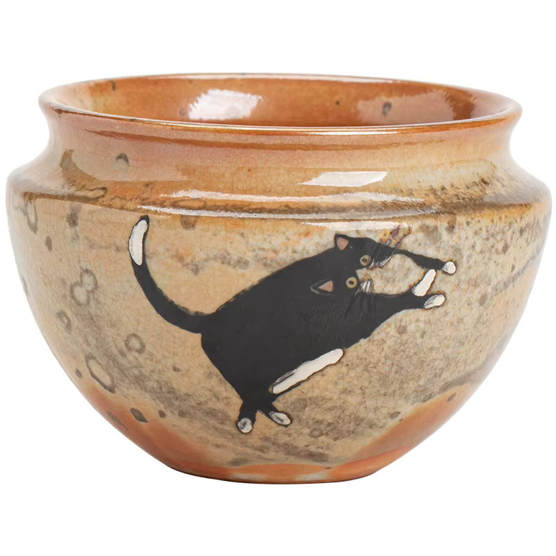 Japanisches Keramik-Teeset Zubehör für Teewaschen mit handbemaltem Altwassertank und Wasserbecken in Multicolour, PDQ - Bild 4