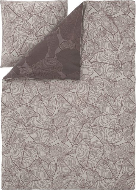 LIVARNO Mikrofaser-Satin-Bettwäsche Wendebettwäsche mit Kissenbezug, Braun, B/H: 135 x 200 cm, Kissenbezug: 80 x 80 cm - Bild 1
