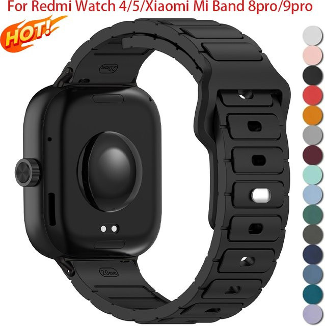 FancyWrist Uhrenarmband Silikon, Schwarz, Unisex, Xiaomi Mi Band 8pro, 9pro, Redmi Uhr 4, 5 - Bild 1