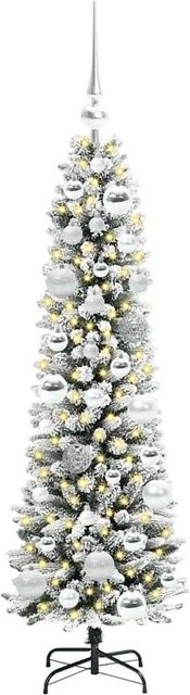vidaXL Künstlicher Weihnachtsbaum mit 150 warmweißen LEDs in Grün und Weiß, Höhe: 120 cm - Bild 1