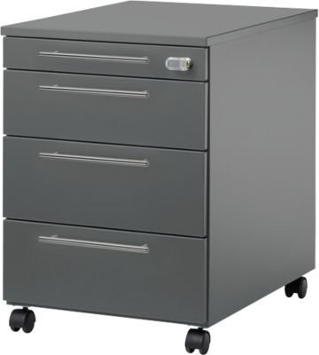 Schäfer Shop Select Rollcontainer Start Off 1233 mit 3 Schubladen und Utensilienauszug, Farbe: graphit, B/T/H: 43,2 x 58,0 x 59,5 cm - Bild 1