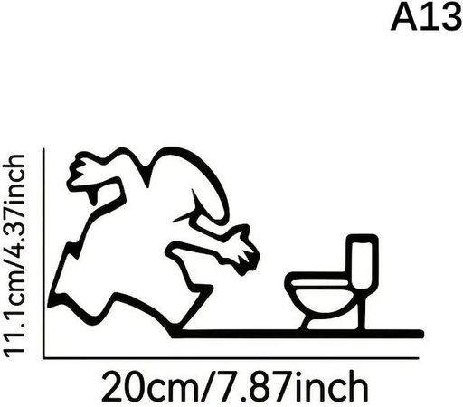 RunFree Minimalistische Linienkunst Aufkleber mit Cartoon-Charakter Design in Schwarz für Schlafzimmer, Küche und Badezimmer