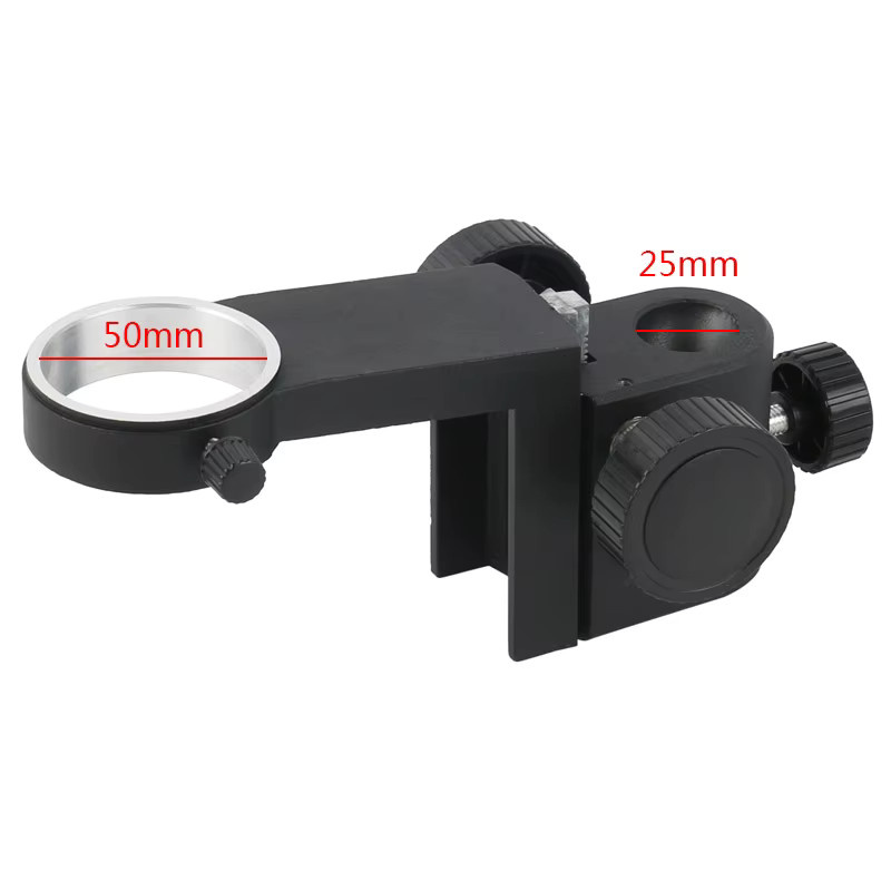 Eakins Mikroskop Arm Halterung mit 50mm Fokus-Einstellung und Getriebe für 25mm oder 32mm Durchmesser, Schwarz - Bild 2