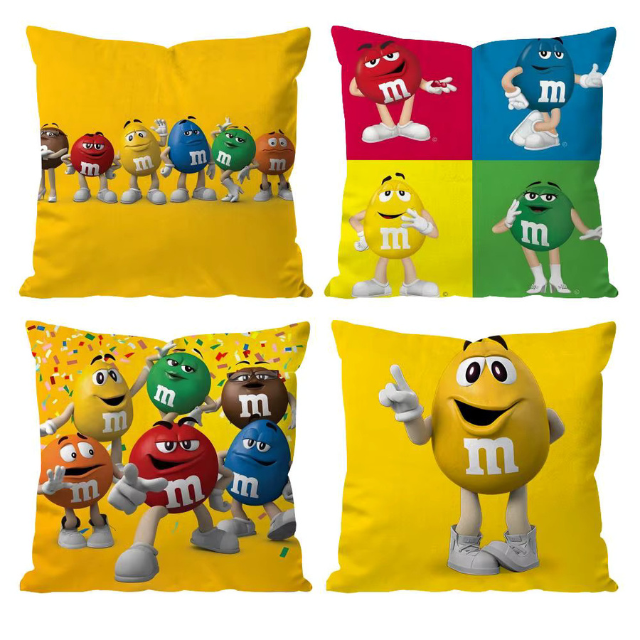 M&M's Kissenbezug mit buntem Muster in Schwarz und Multicolor für dein Wohnzimmer oder Schlafzimmer - Bild 2