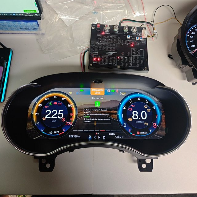 Foforfor 12,3 Zoll Digitales Kombiinstrument für Jeep Grand Cherokee 2013-2018 in Schwarz mit Carplay als Instrumententafel-Upgrade inklusive Tachometer und Kilometerzähler - Bild 1