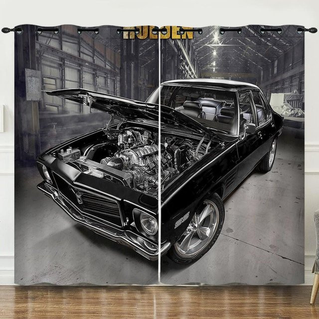 Yiran Furniture Sportwagen Vorhang mit 3D-Grafik, semi-transparent, Polyester, B: 100 cm, H: 130 cm - Bild 1