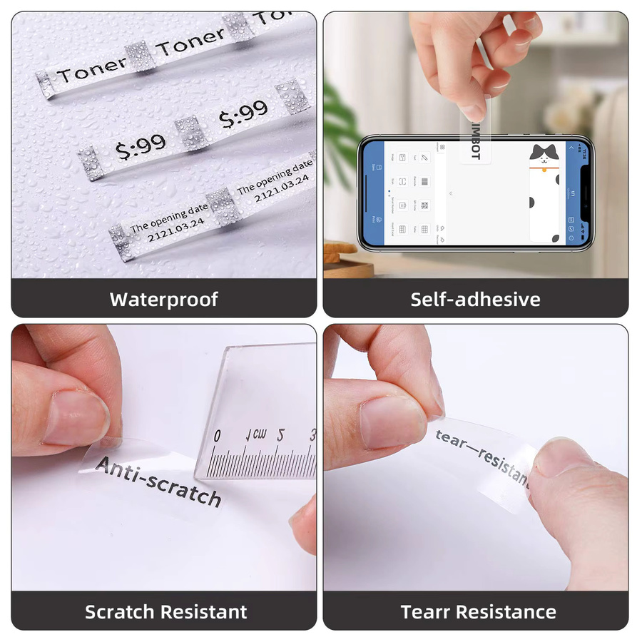 Niimbot Etiketten Aufkleber Papierrollen für D11 D110 D101 in Weiß und Transparent wasserdicht - Bild 3