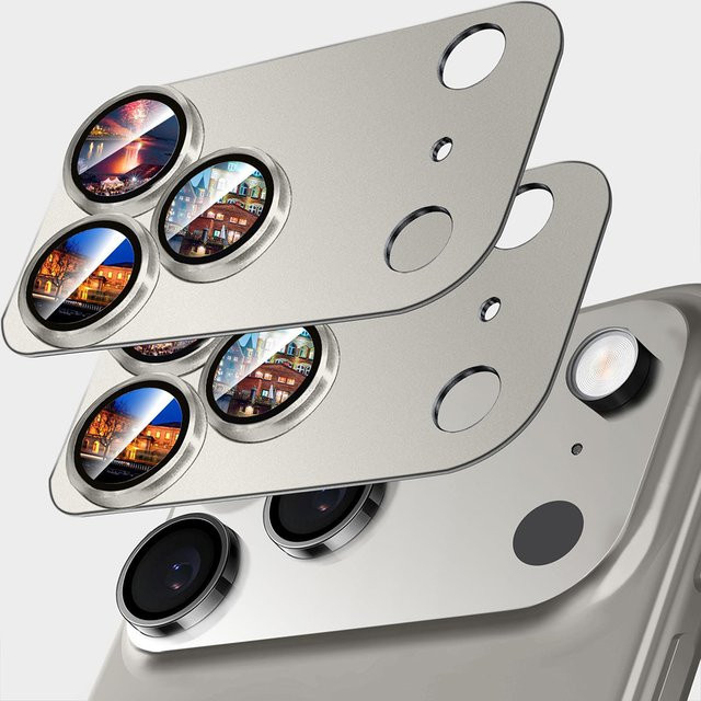 Kameraobjektivschutz aus Metall und Glas für iPhone 17 Pro und iPhone 17 Pro Max mit AR+AF Matt-Effekt in Grau und Silber - Bild 1
