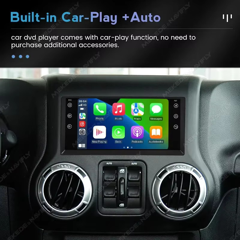 STRONGNAVI Multimedia Player mit 7 Zoll Touchscreen für Jeep Grand Cherokee Liberty Wrangler und Chrysler, Android Auto und Apple CarPlay, Schwarz - Bild 3