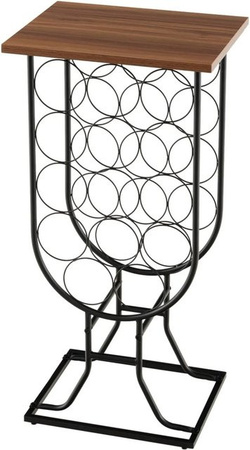 Costway Servierwagen aus Metall und MDF für 14 Flaschen, Farbe Schwarz/Braun, B/T/H: 38 x 30 x 82 cm