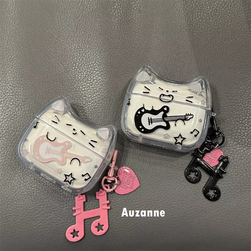 Transparente Schutzhülle im Cartoon-Gitarren-Design für Apple AirPods Pro 1. 2. 3. und 4. Generation - Bild 2