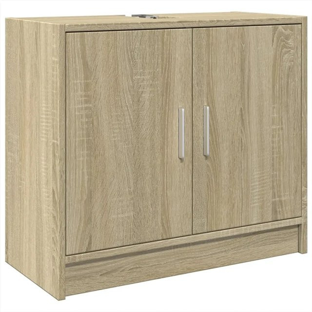 vidaXL Waschbeckenunterschrank aus Holzwerkstoff in Eiche, Braun, B/T/H: 63 x 29 x 55 cm - Bild 1