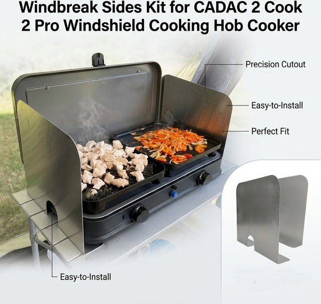 CADAC Windschutz-Seitenpaneele für Cook 2 Pro Campingkocher in Silber - Bild 1