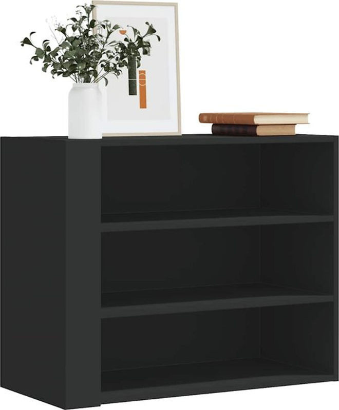 Vidaxl Wandregal aus Holzwerkstoff in Schwarz, minimalistisches Design, B/T/H: 75 x 60 x 60 cm - Bild 1