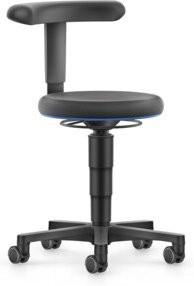 bimos Allround Hocker mit Rollen Supertec Schwarz mit Flex-Stütze und höhenverstellbarer Sitzhöhe 450-650 mm - Bild 1