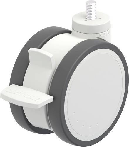 Blickle Kunststoff-Doppelrolle LKDH-PATH 125K-FI-GS12 in Grau und Weiß mit einem Rad-Durchmesser von 125 mm und einer Tragfähigkeit von 125 kg - Bild 1
