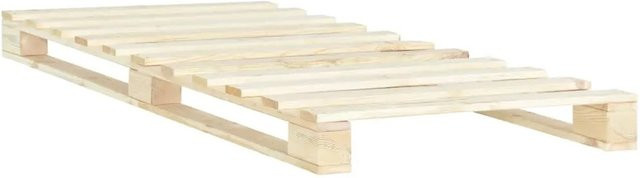 vidaXL Palettenbett aus Massivholz Kiefer in Braun und Beige, B/T/H: 90 x 200 cm - Bild 1