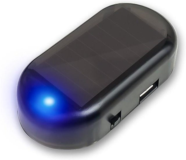 YJSTY Solar-Warnlicht zur Diebstahlprävention mit blauer LED-Simulation für dein Auto - Bild 1