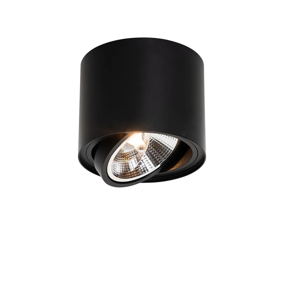 QAZQA Moderner Deckenstrahler Rondoo Up Schwarz aus Aluminium, dimmbar, rund, GU10 - Bild 2