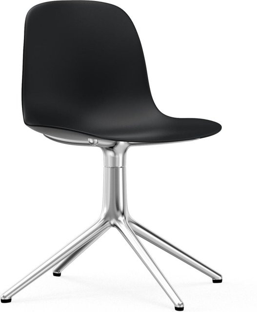 Normann Copenhagen Form Drehstuhl in Schwarz mit Rollen und Aluminiumgestell - Bild 1