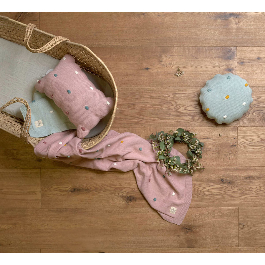 Lässig Babydecke Dots aus Bio-Baumwolle, pink/mehrfarbig, B/B: 80 x 110 cm - Bild 2