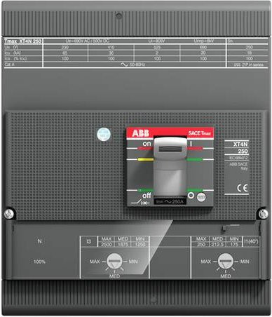 ABB XT4L 250 TMA 150 7 Leistungsschalter in Grau mit Einstellbereich 750 - 1500A und Schaltspannung bis 600 V/AC - Bild 1