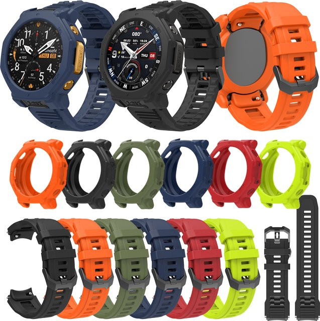 Amazfit Silikonarmband mit Schutzhülle, Schwarz, Unisex - Bild 1