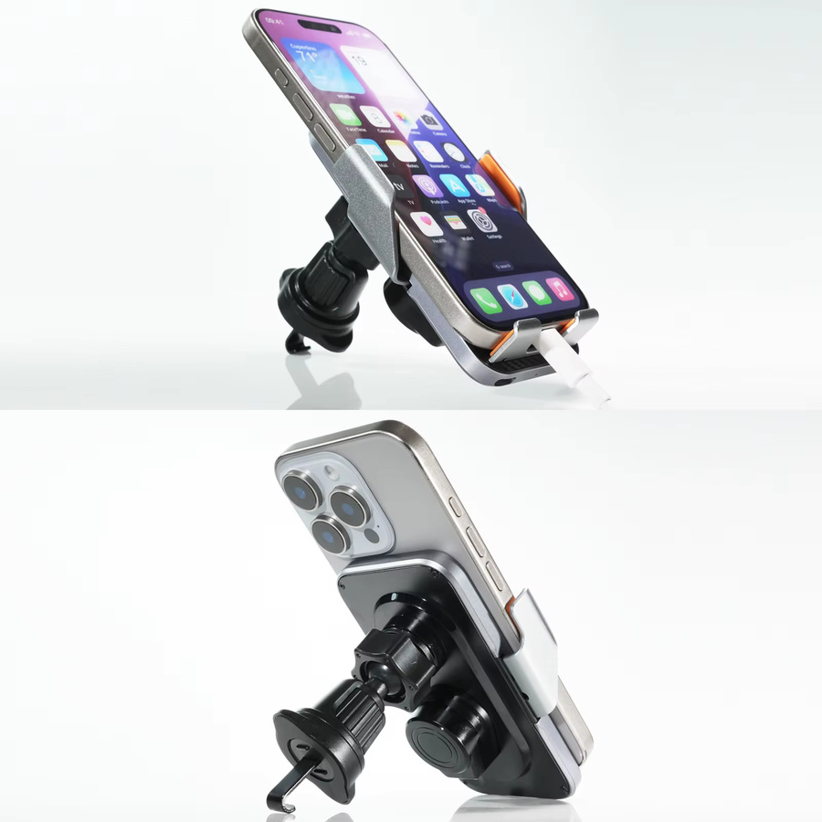 Intelligenter Auto-Telefonhalter mit kabellosem Schnellladegerät, 360 Grad Rotation und automatischer Klemmung in Schwarz oder Silber - Bild 4