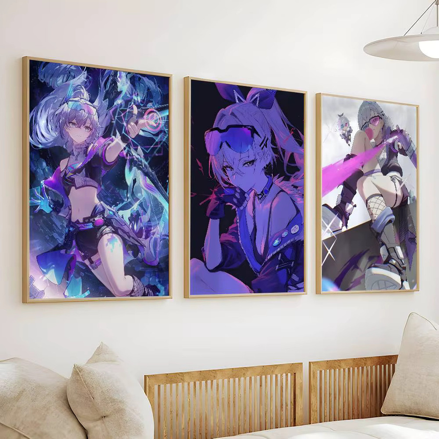 Silver Wolf Poster Bilibili Wandbild als selbstklebender wasserfester Aufkleber in Multicolor, Rechteckig - Bild 5
