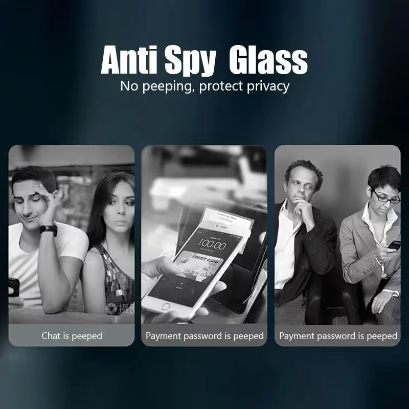 PJPK Anti-Spionage Sichtschutz Displayschutzfolie aus gehärtetem Glas für iPhone 11 XR 12 13 14 15 16 17 Pro Max Plus Air, transparent, 2 oder 4 Stück - Bild 3