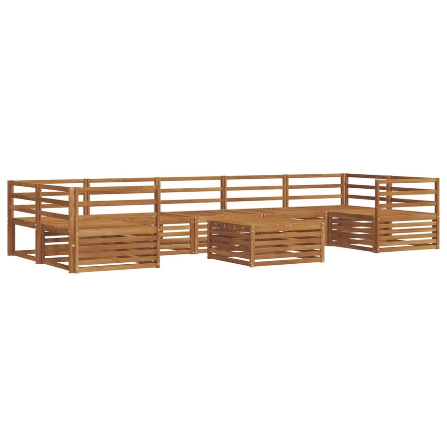 vidaXL Outdoor-Sofagarnitur 8-teilig aus Akazienholz in Natur Braun, U-Form mit Tisch und Armlehnen - Bild 2