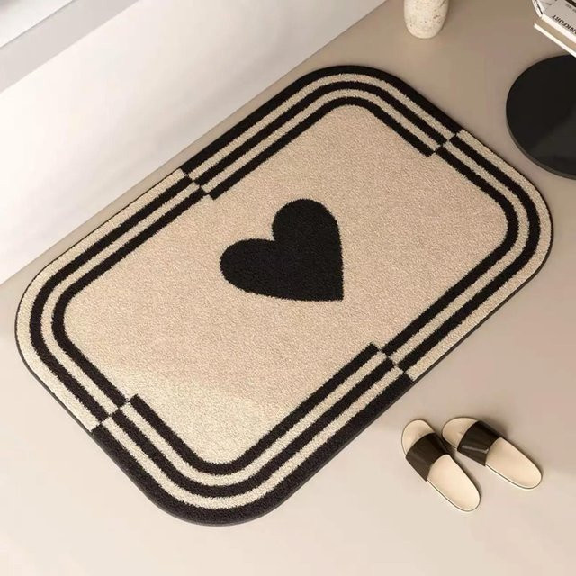 Saugfähige Badezimmerfußmatte von Household supplies MH in Beige, rechteckig, B/T: 80 x 50 cm - Bild 1