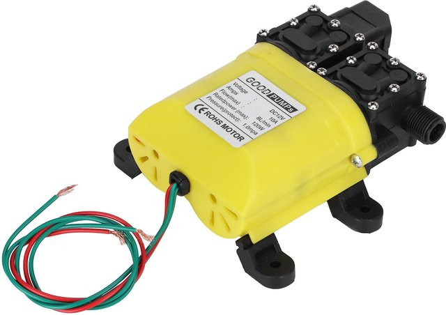 mfySpace Automatische Membran Hochdruckpumpe mit Kupferanschluss, 12V 120W, 8L, Schwarz-Gelb - Bild 1